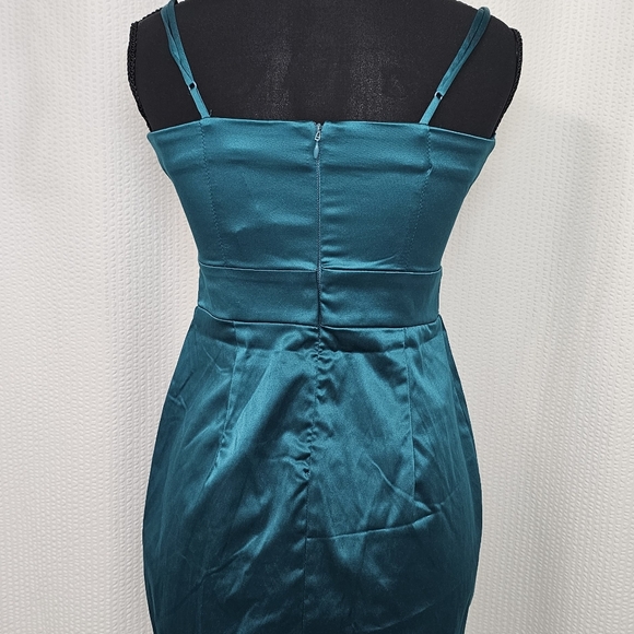 Forever 21 Elegant Teal Spaghetti Strap Dress Size S - Picture 4 of 10